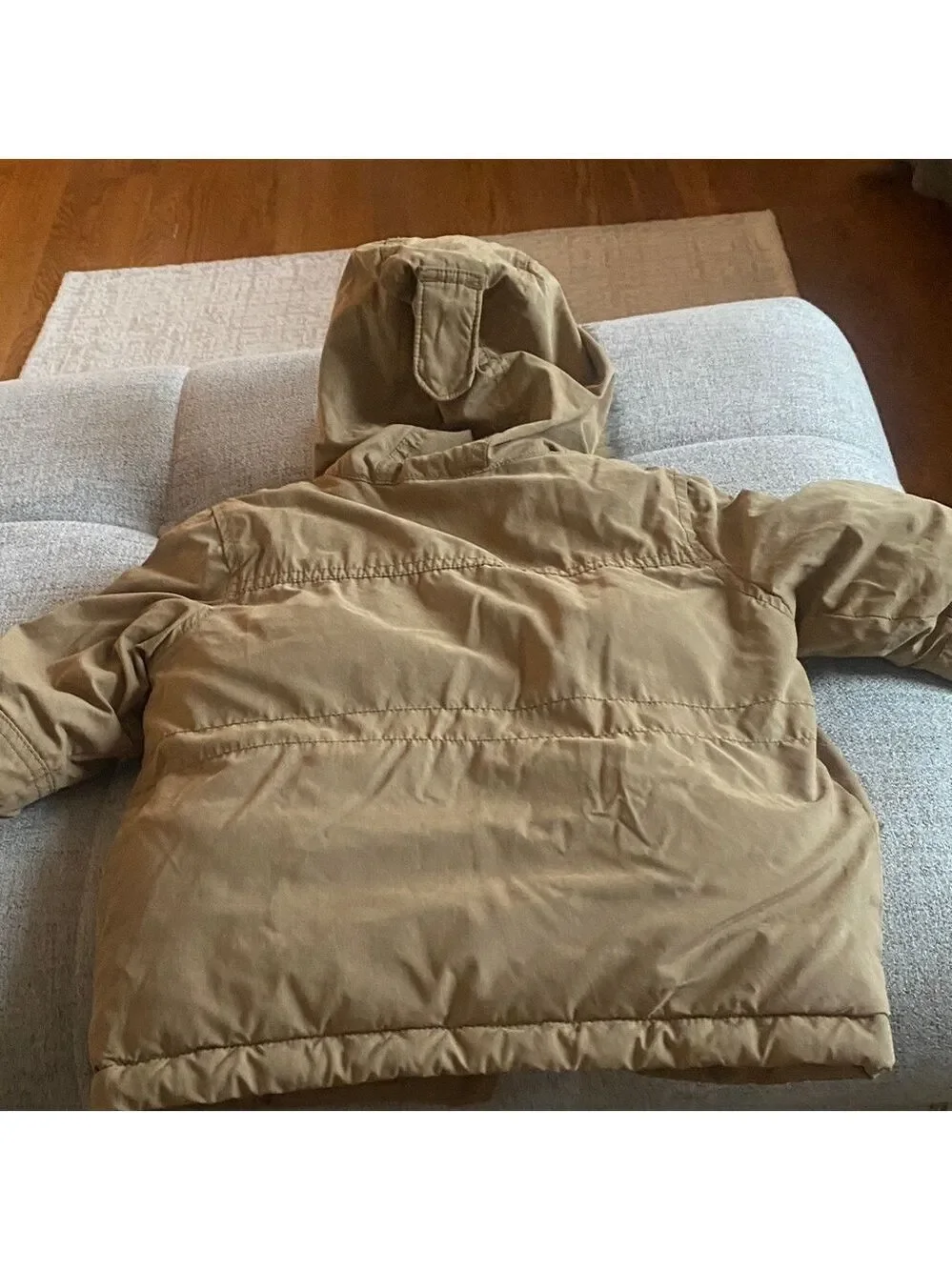 GAP Baby Tan Hooded Jacket Faux Fur Lined Coat Kids